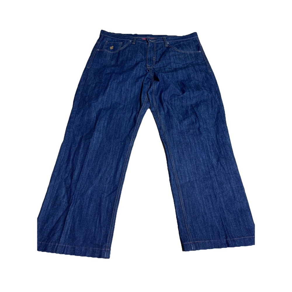 Rocawear‎ Jeans Mens 40x30 Blue Embroidered Denim Pants Faded Washed Out Baggy